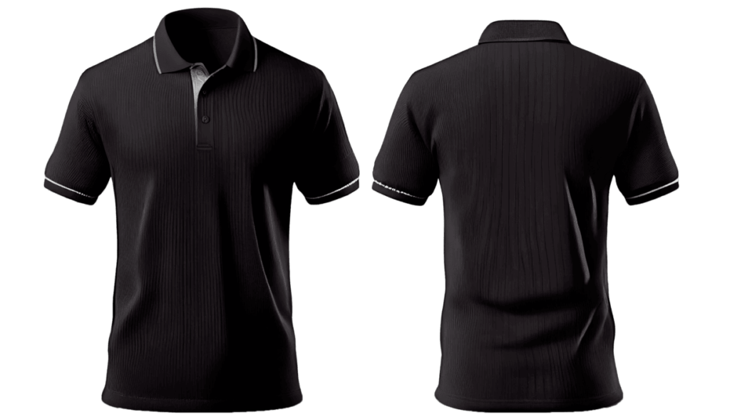 polo shirt short sleeve print mockup 3d render front and back copy space generative ai png